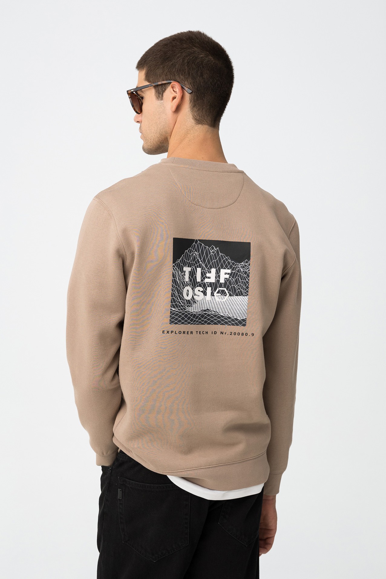 Sudadera con Espalda Estampada y Relieve