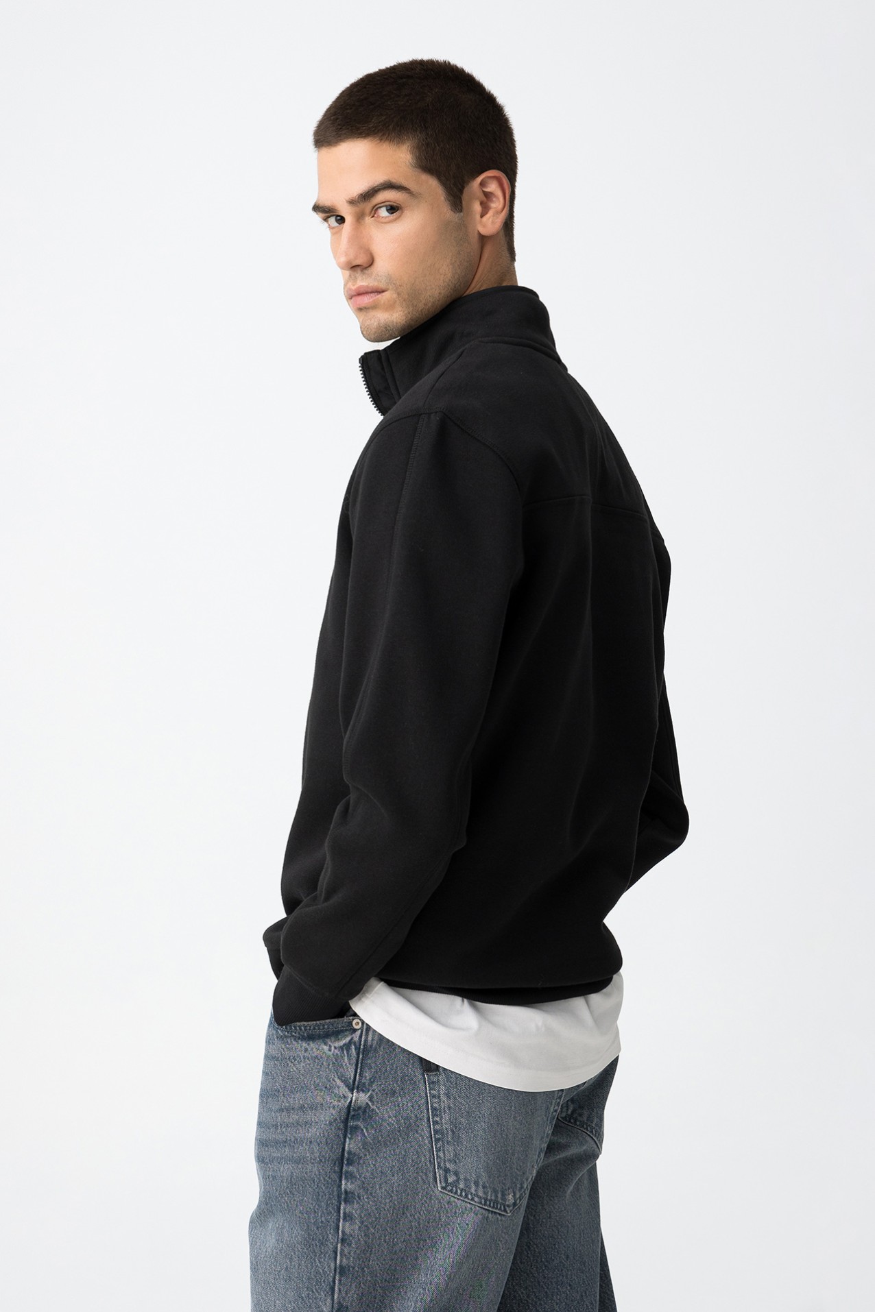 Combined Sweatshirt With Zipper