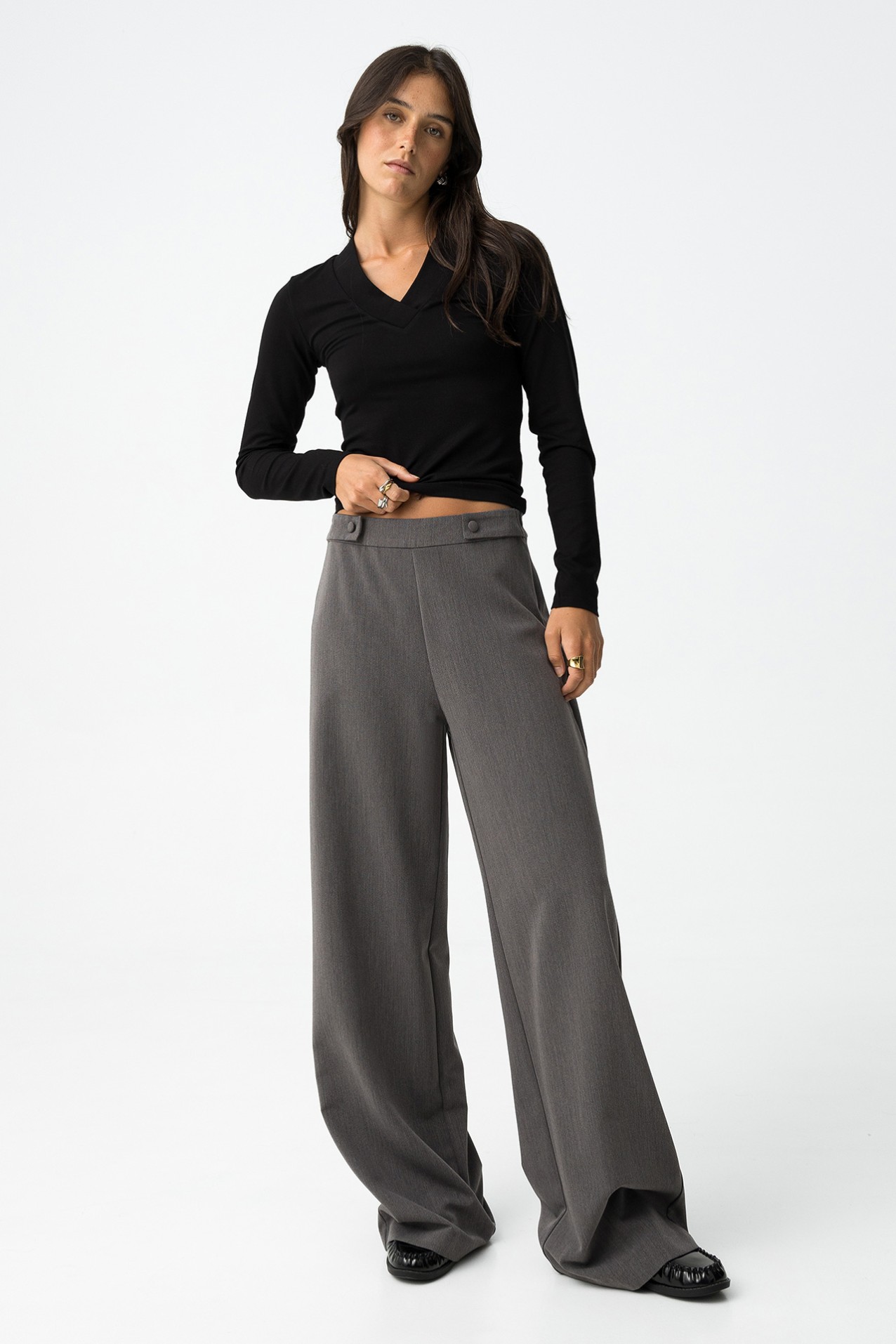 Wide Leg Pants with Straps