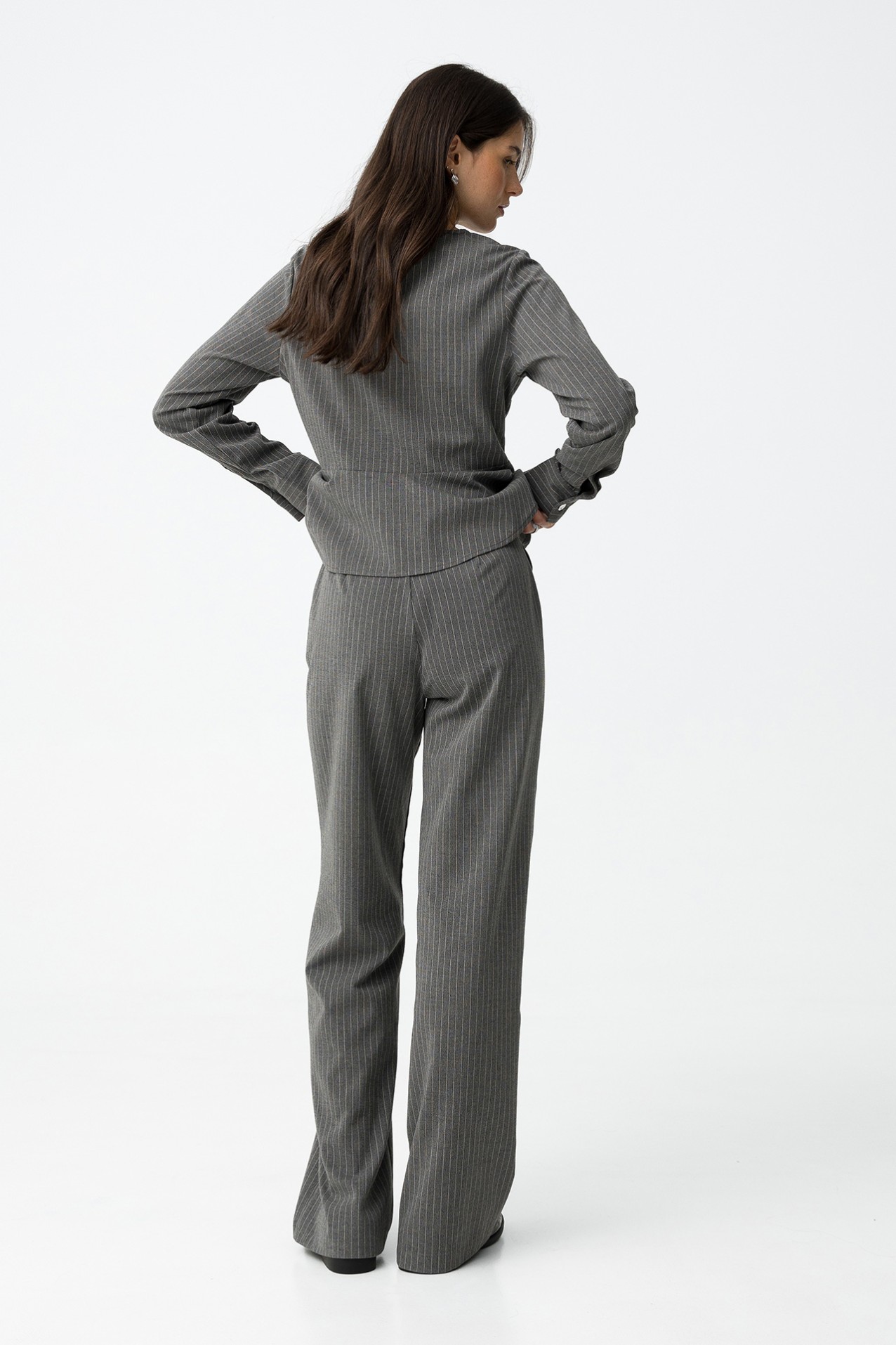 Striped Straight Fit Trousers