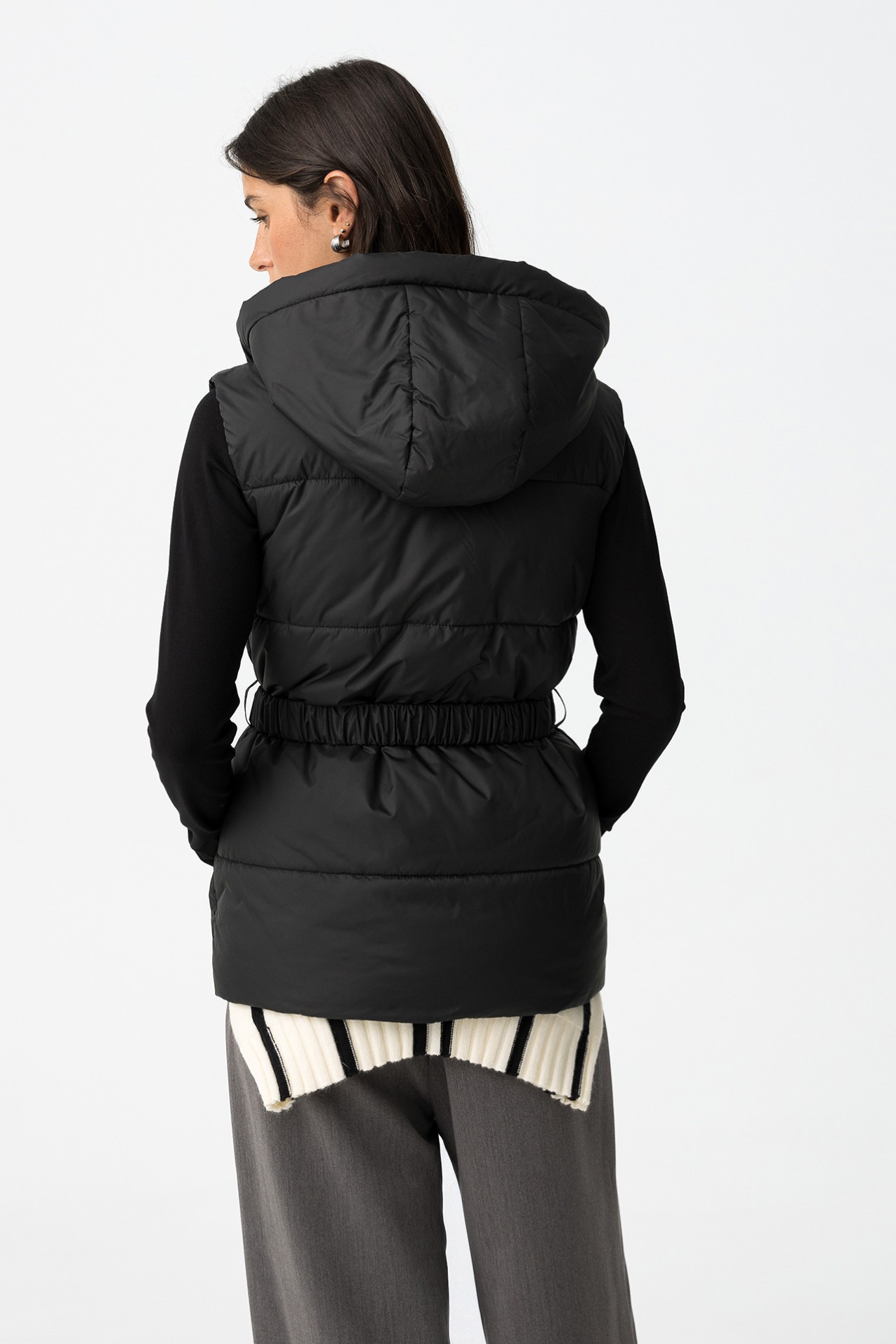 Quilted Vest with Belt