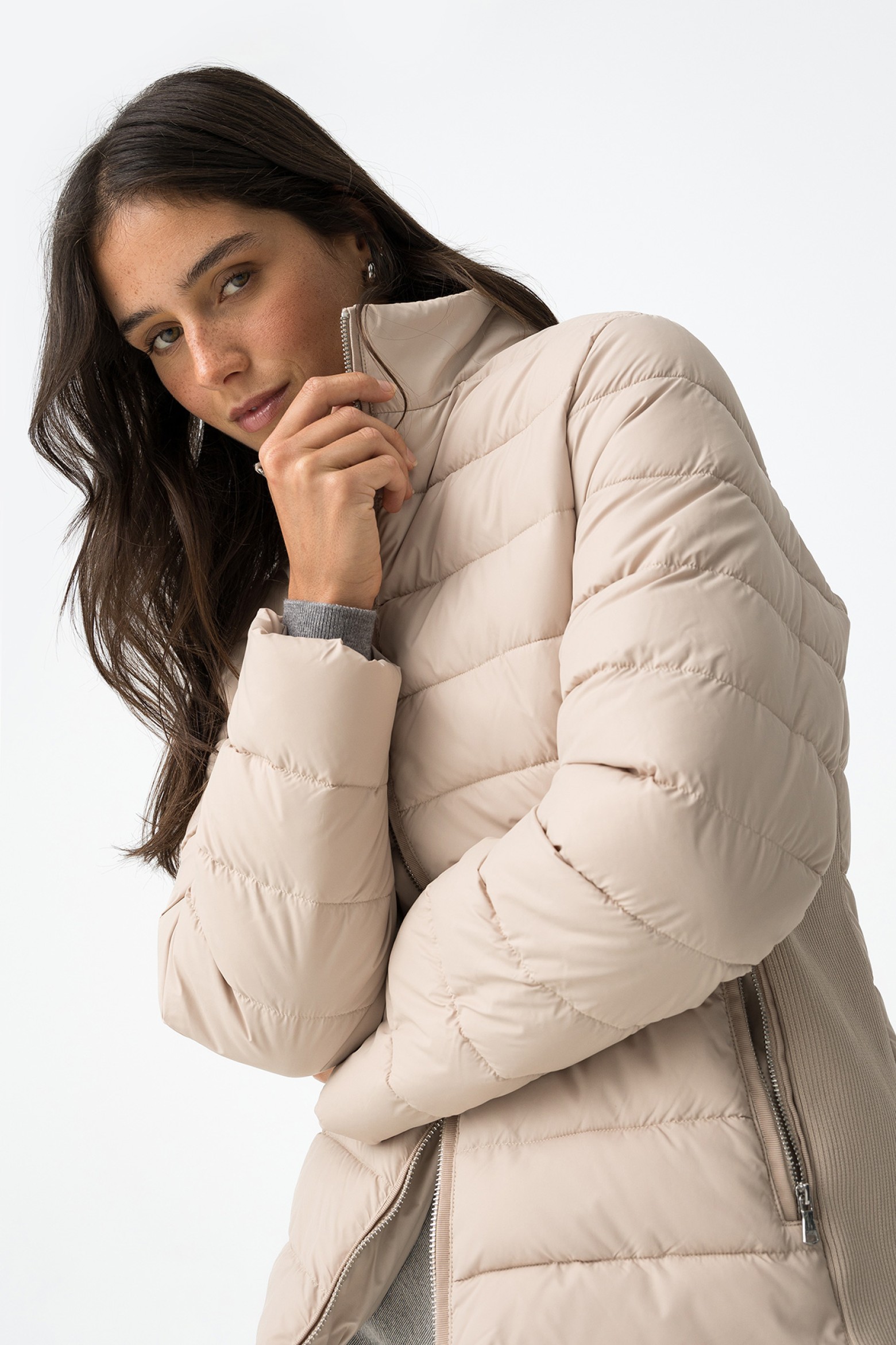 Dark Beige Puffer Jacket