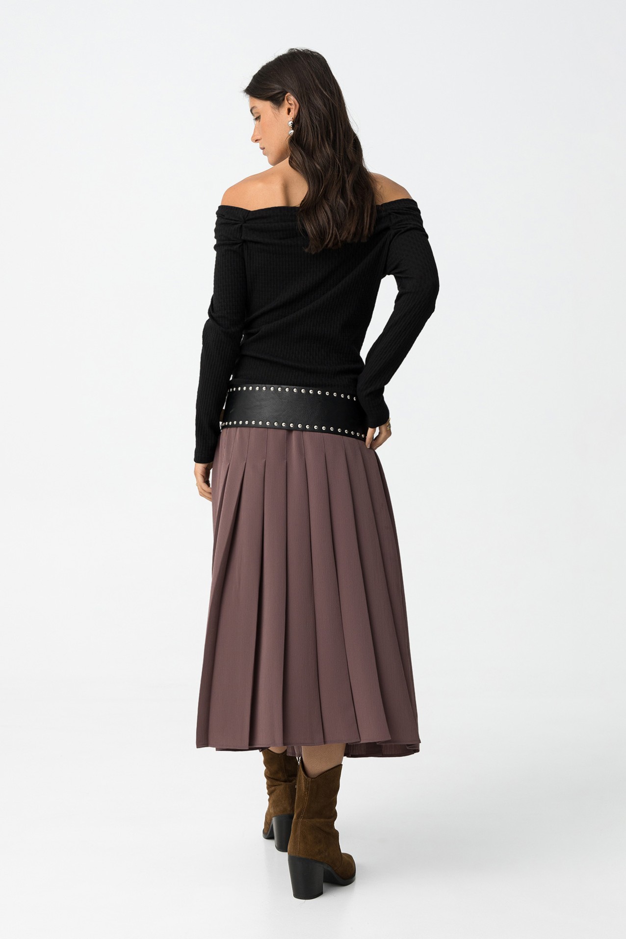 Textured Skirt with Pleats