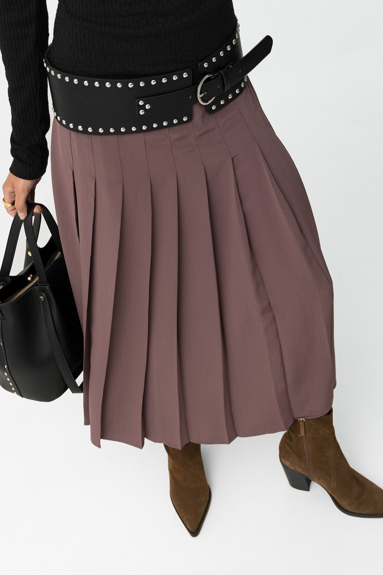 Textured Skirt with Pleats