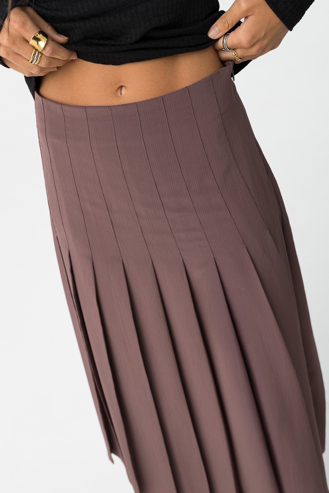 Textured Skirt with Pleats