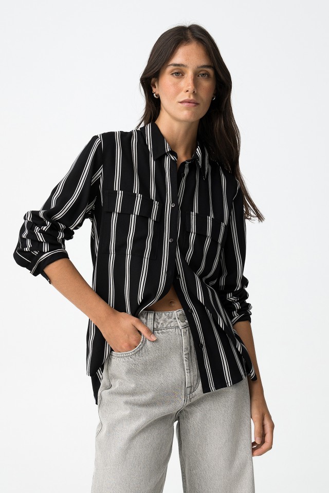Striped shirt with pockets