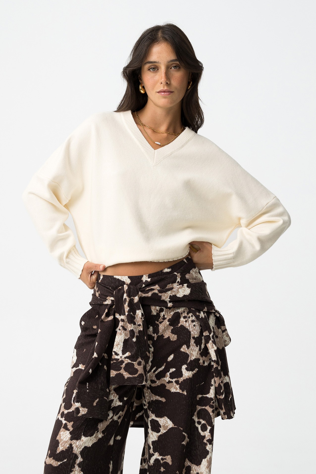 Jersey Oversized con Escote en V