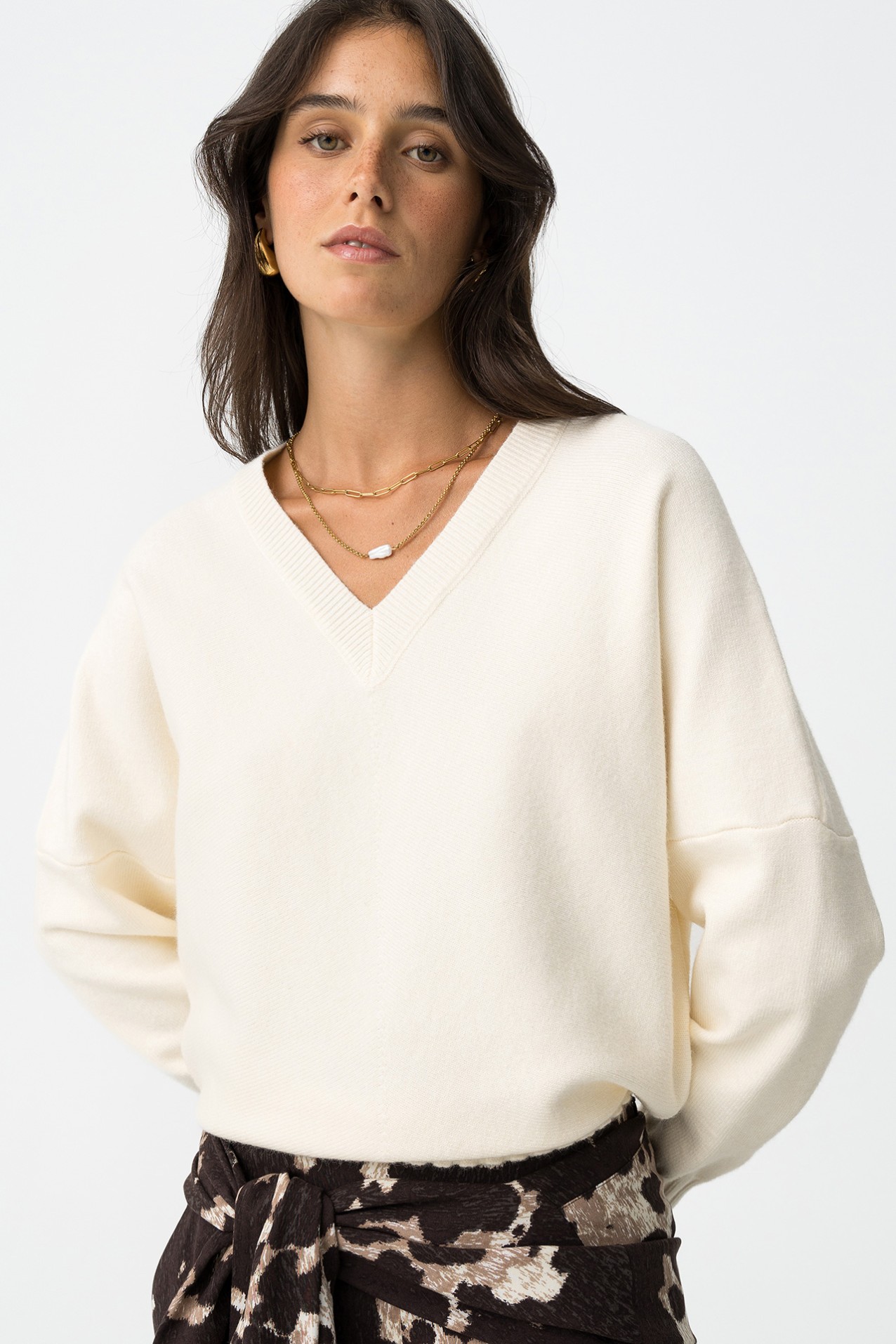 Jersey Oversized con Escote en V