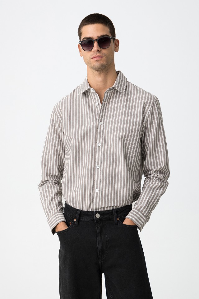 Camisa de Algodo s Riscas
