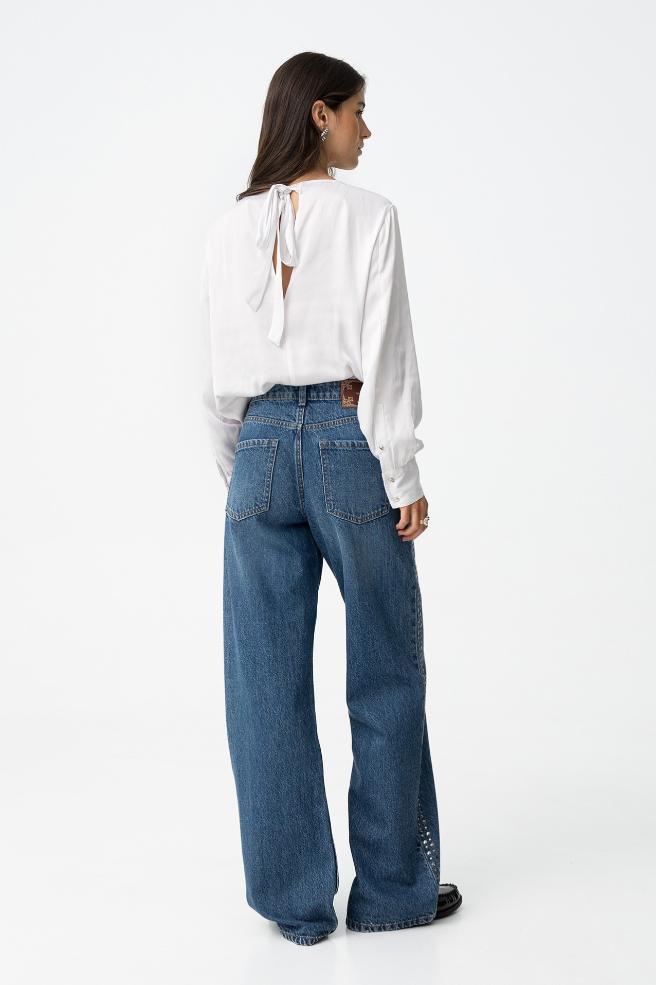 Jeans Bonnye Wide Leg con Apliques