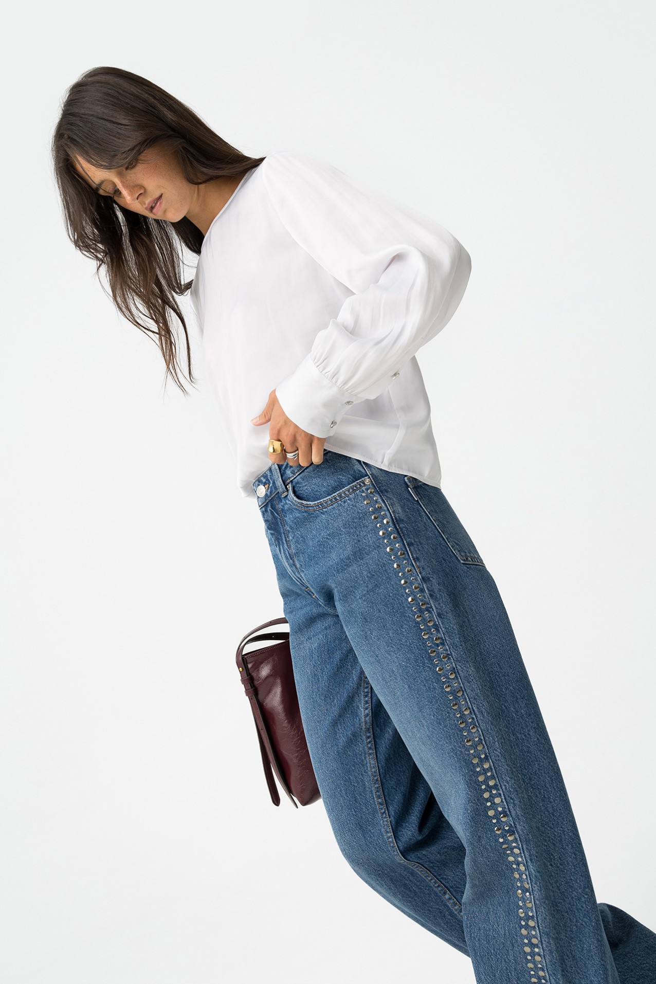 Jeans Bonnye Wide Leg con Apliques