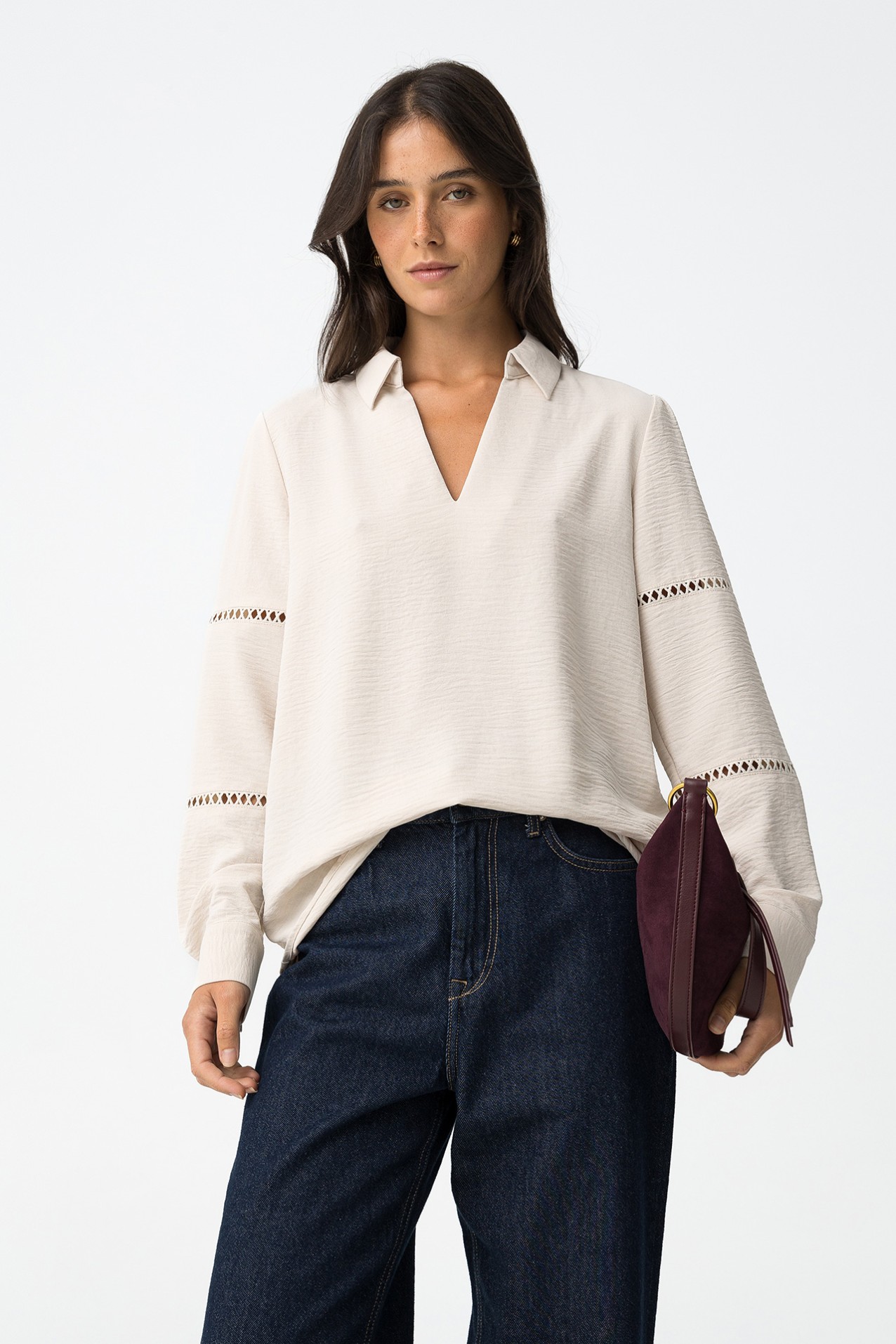 Wrinkled Knit Blouse