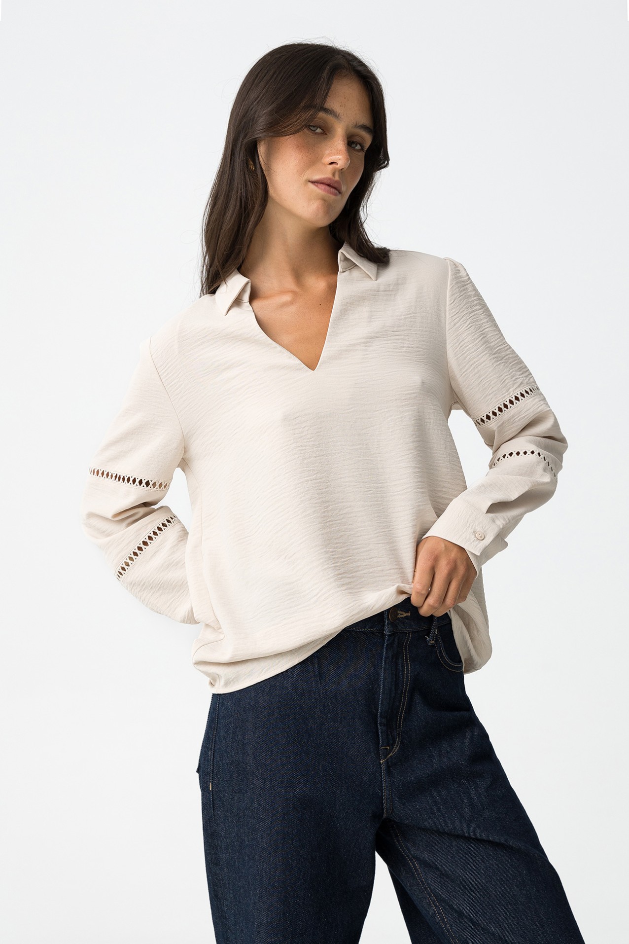 Wrinkled Knit Blouse