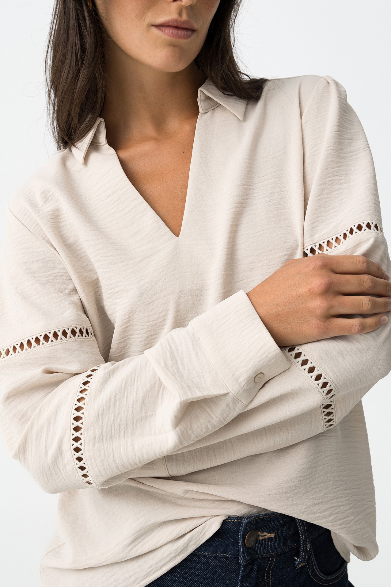 Wrinkled Knit Blouse