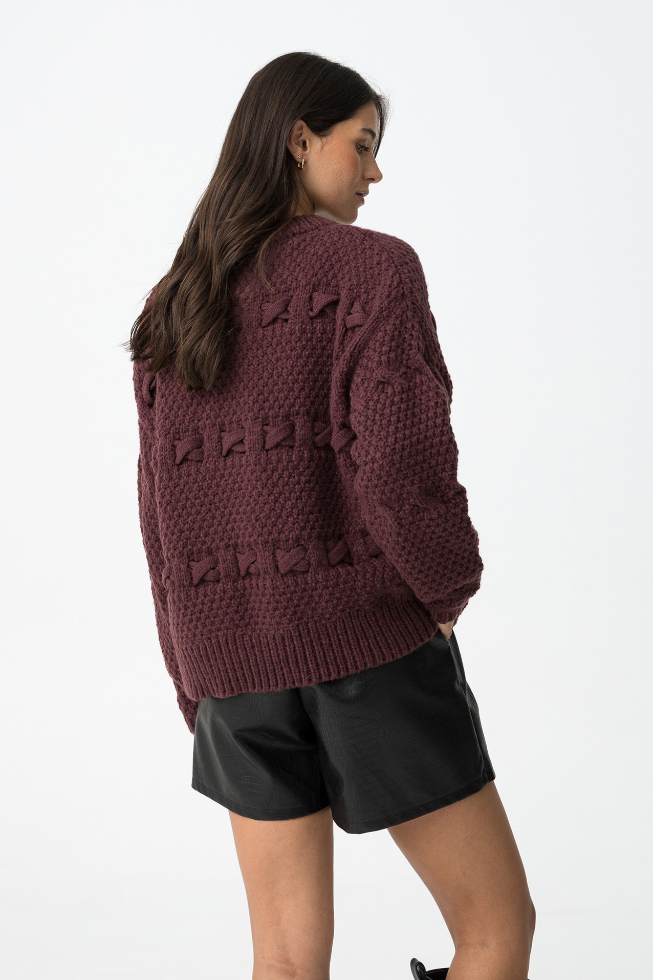Oversized Sweater with Drawstrings