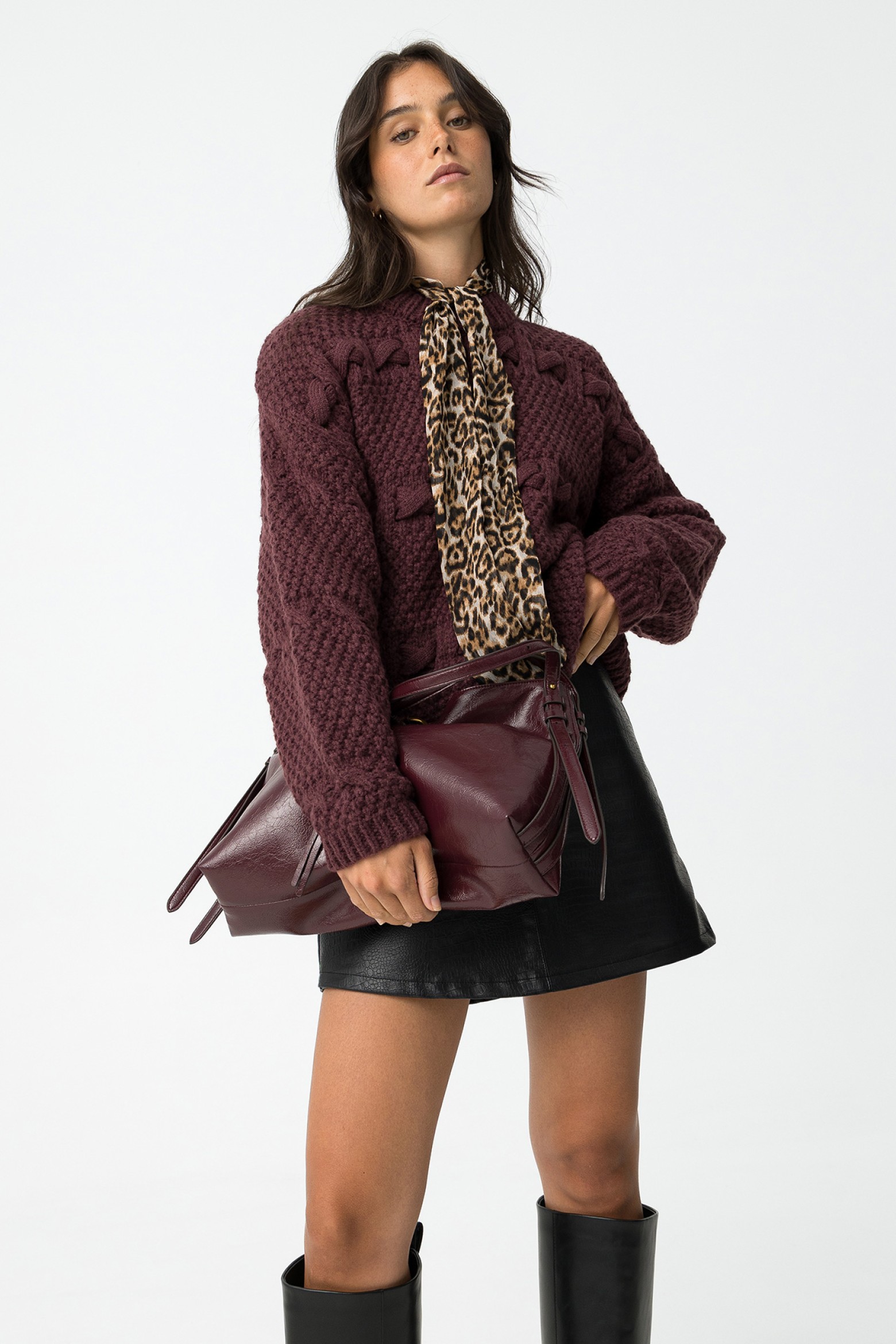 Oversized Sweater with Drawstrings