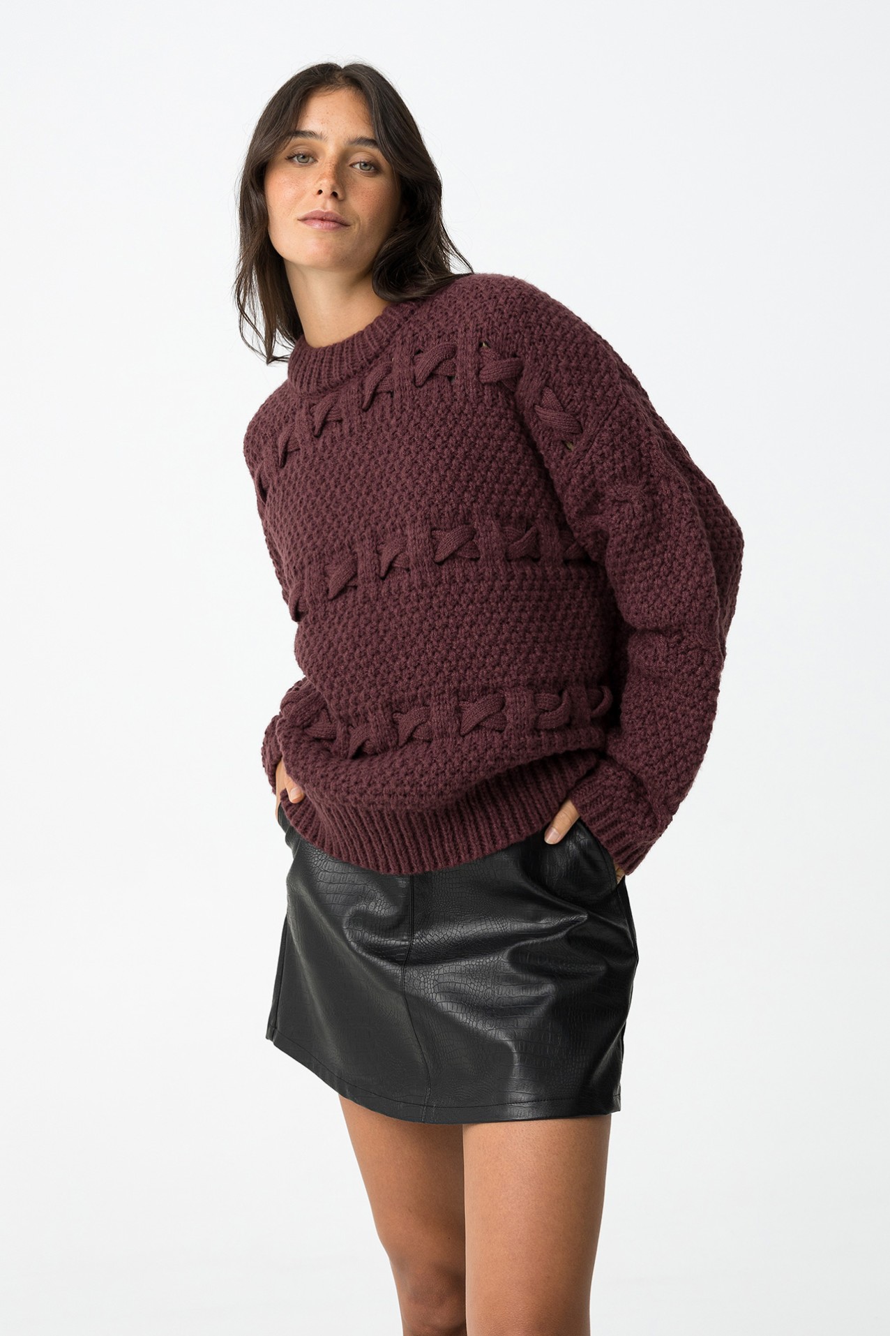 Oversized Sweater with Drawstrings