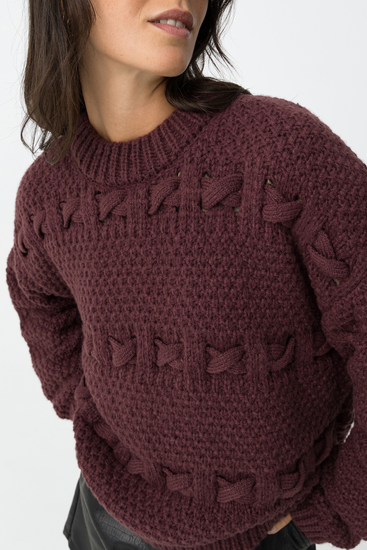 Oversized Sweater with Drawstrings