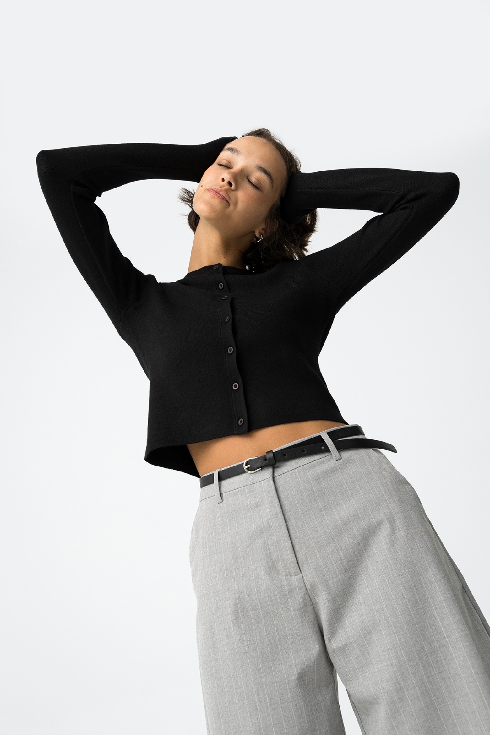 Black Slim Knit Cardigan