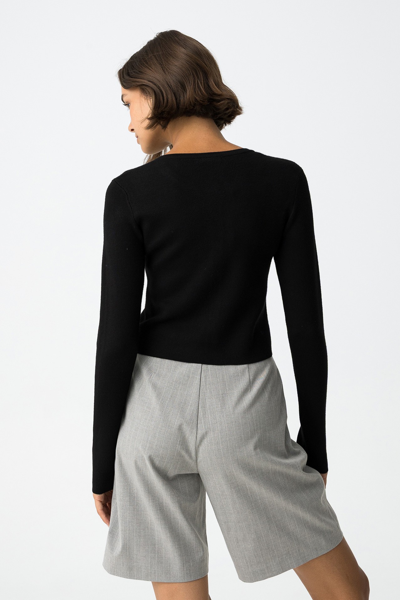 Black Slim Knit Cardigan