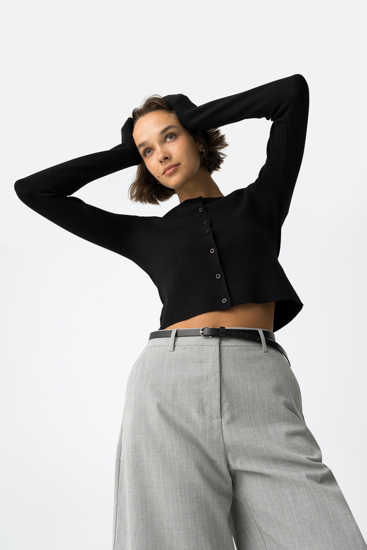 Black Slim Knit Cardigan