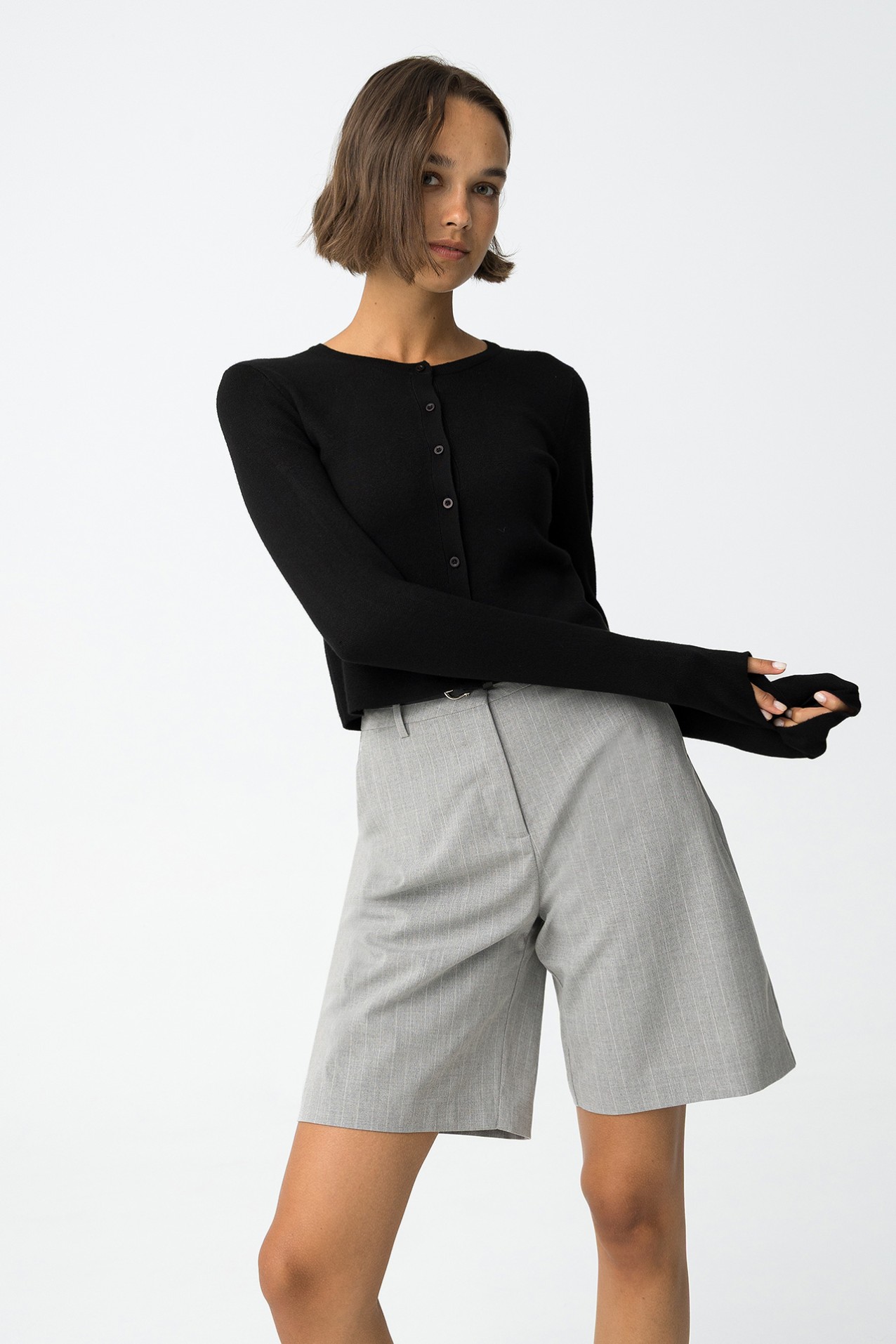 Black Slim Knit Cardigan