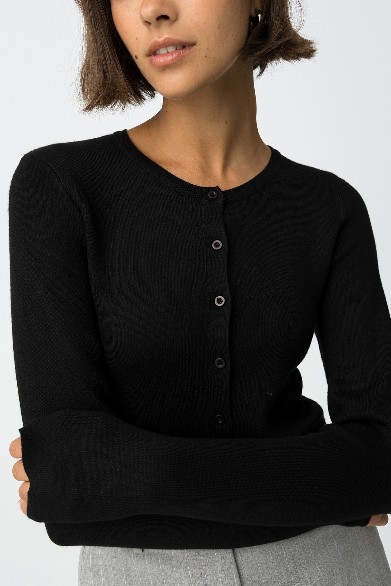 Black Slim Knit Cardigan