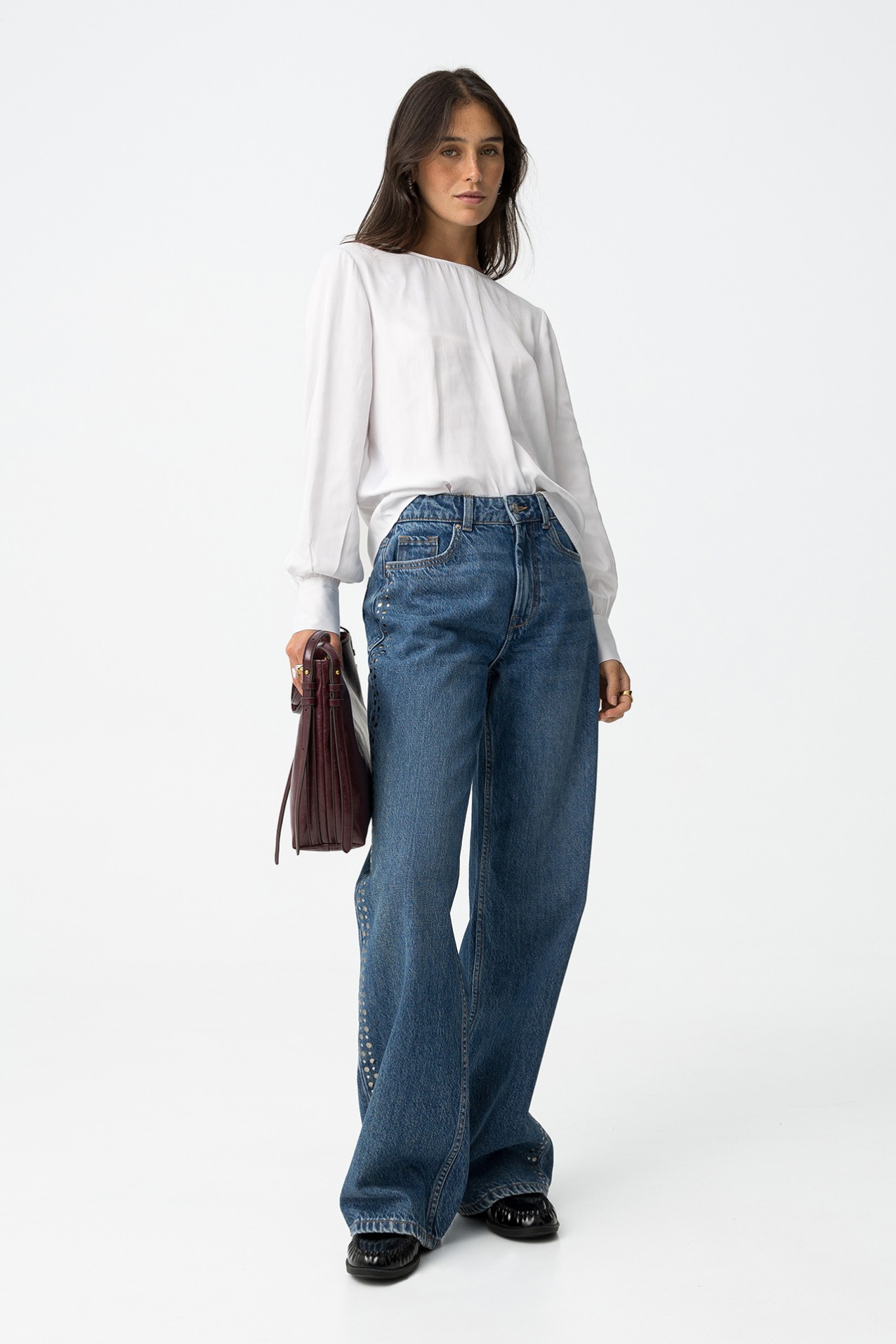 Blusa Satinada con Lazo