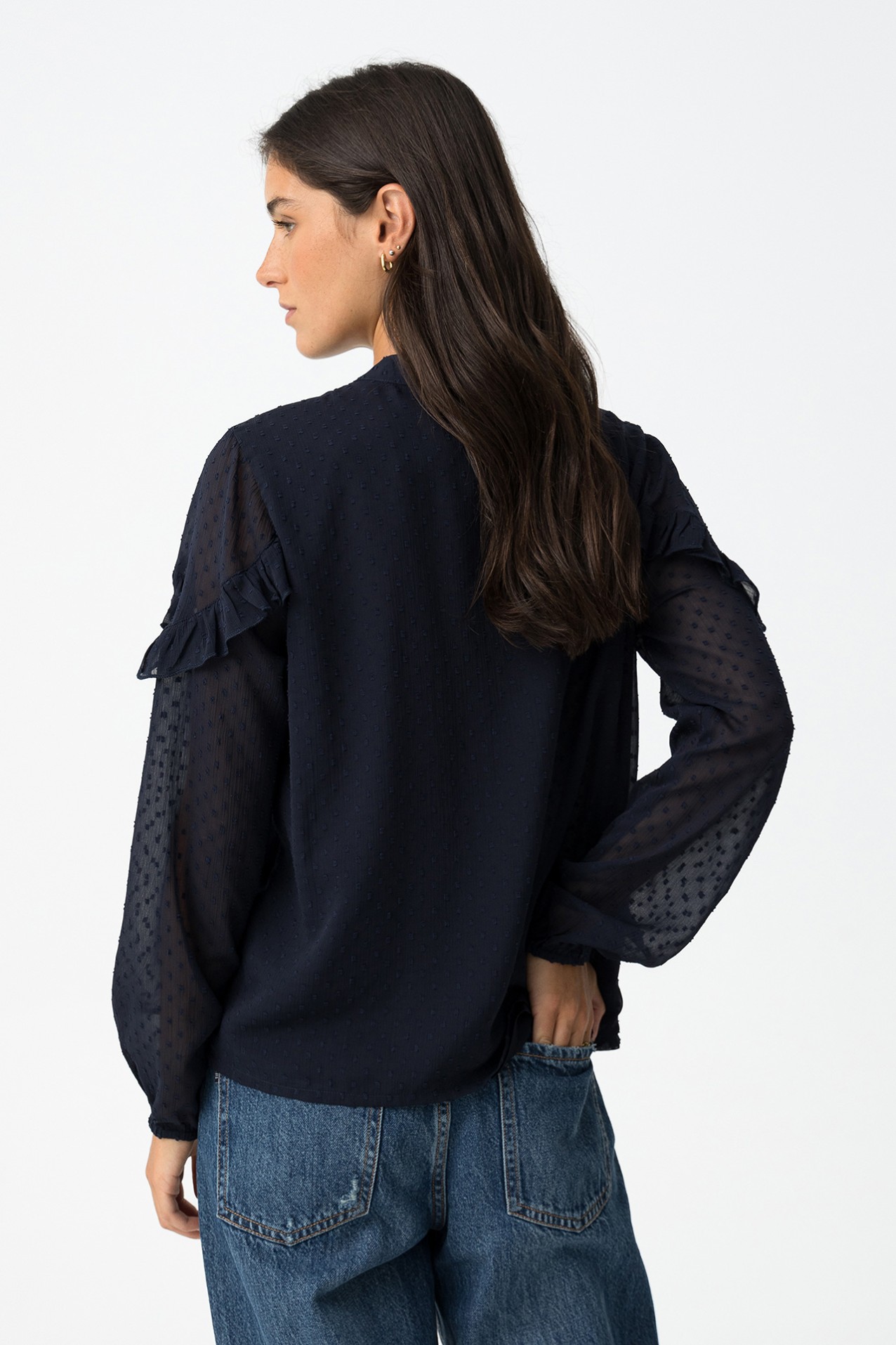 Blusa Fluda com Folhos