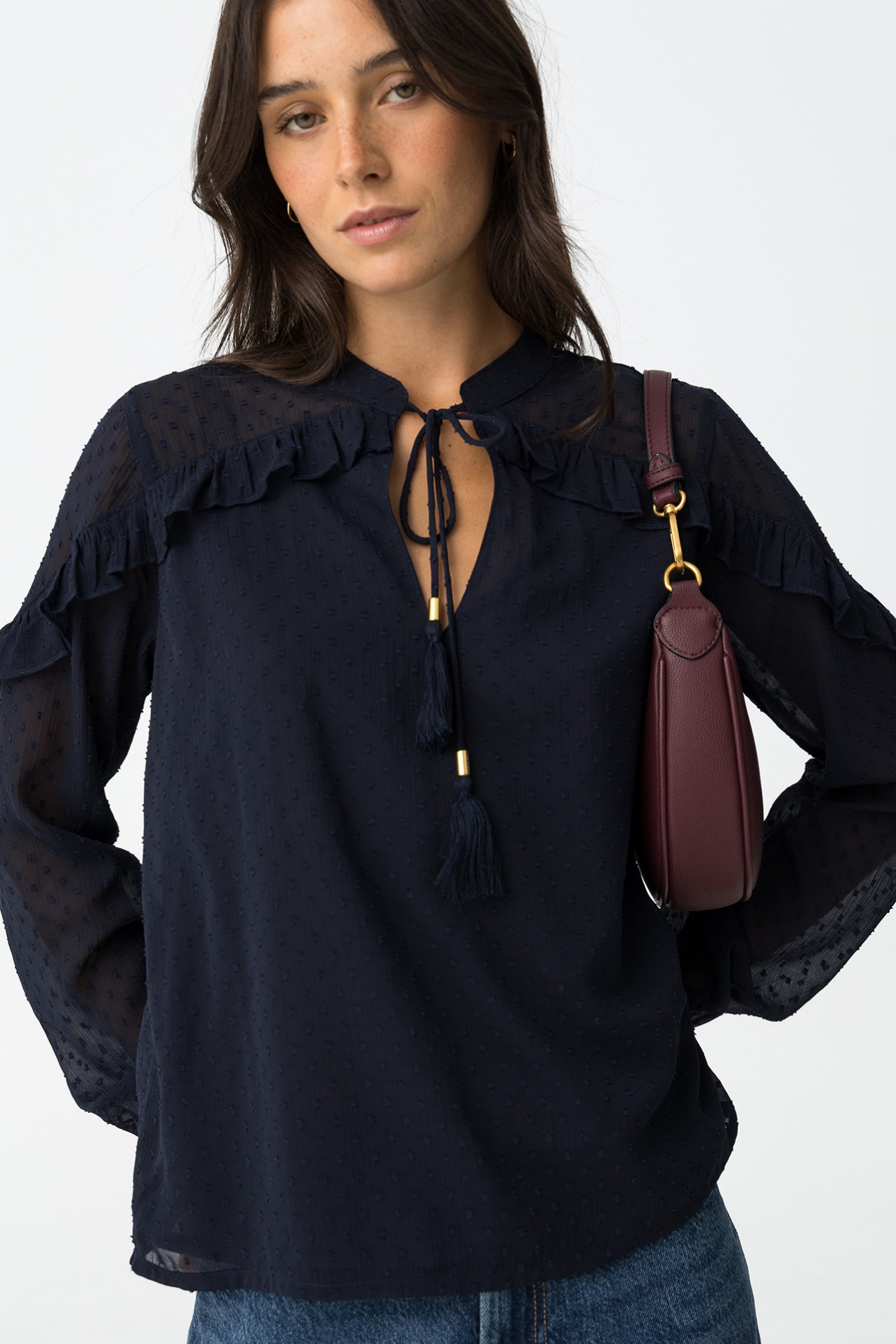 Blusa Fluda com Folhos