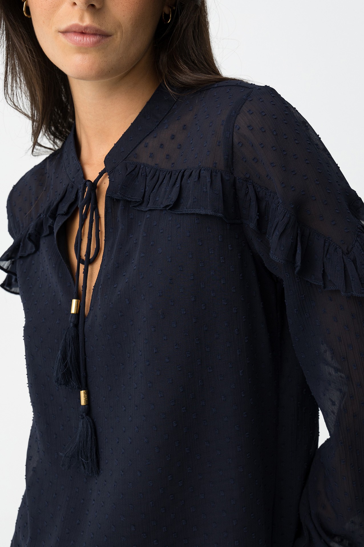 Blusa Fluda com Folhos