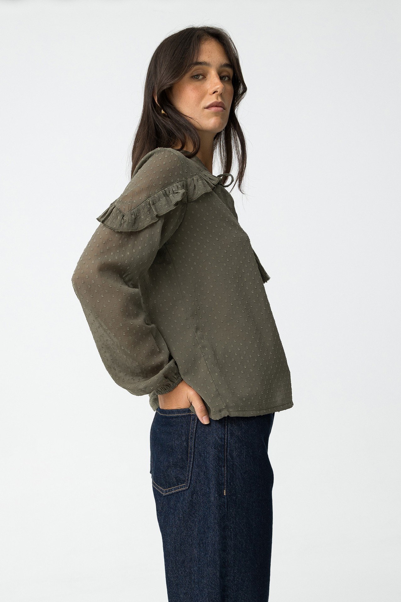 Blusa Fluda com Folhos