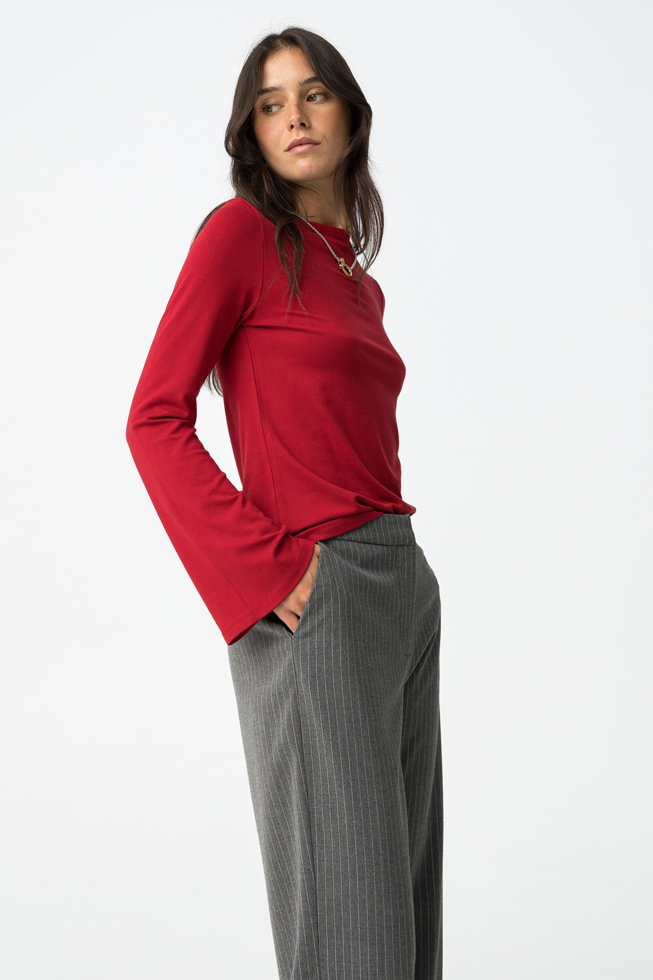 T-shirt Slim Manga Comprida