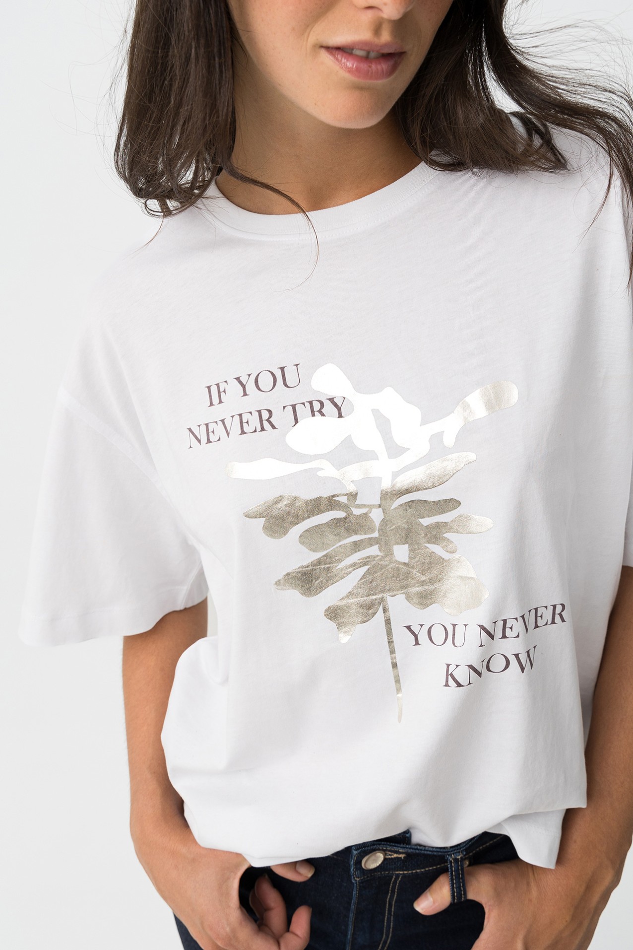 T-shirt Relaxed com Estampado Frontal