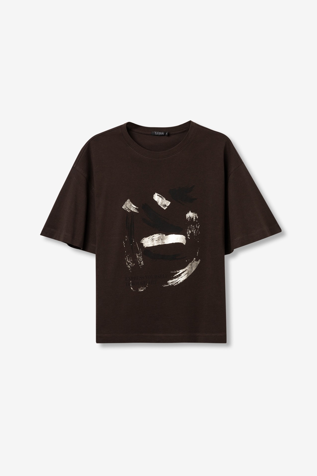 T-shirt Relaxed com Estampado Frontal