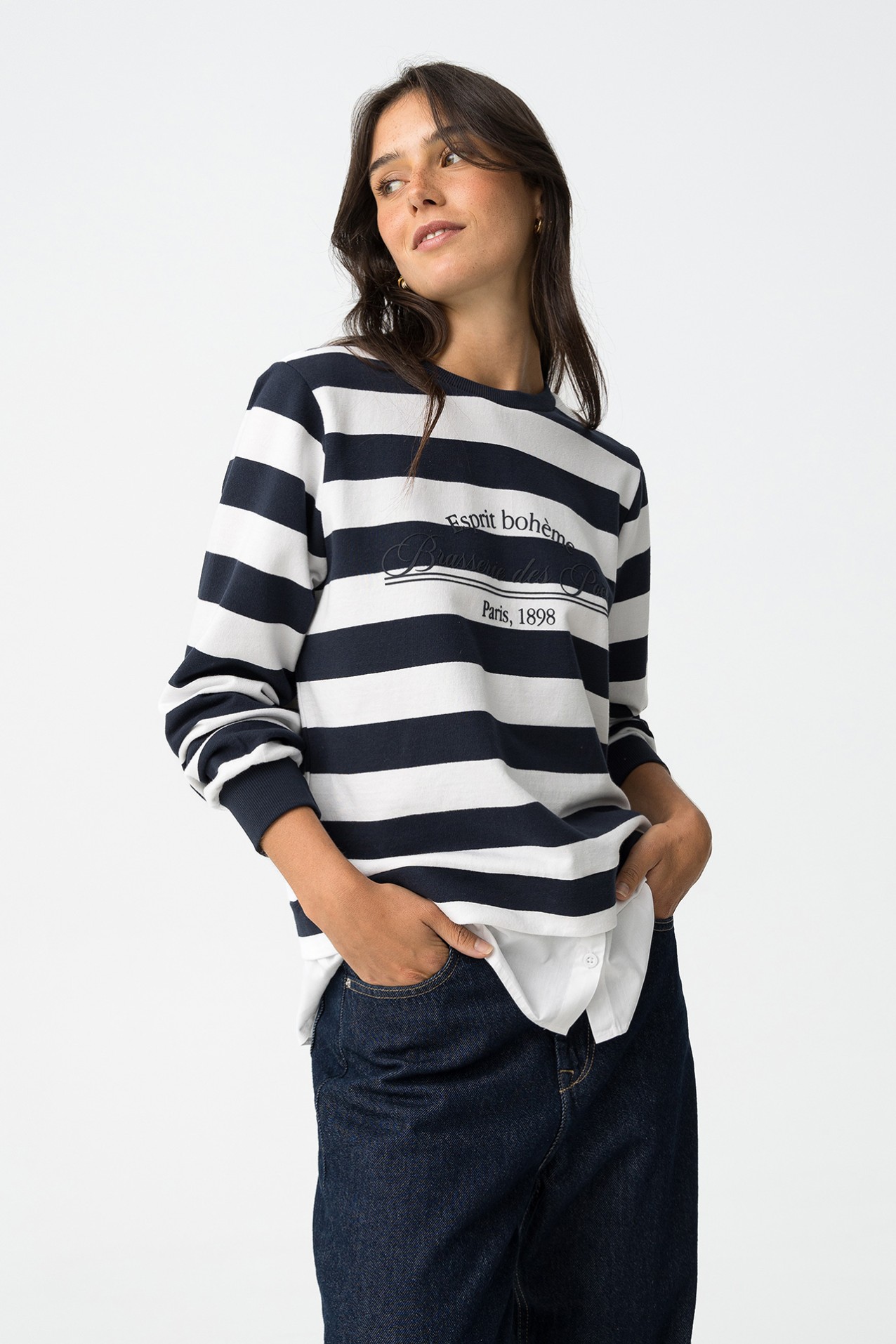 Camisola Estampada Combinada