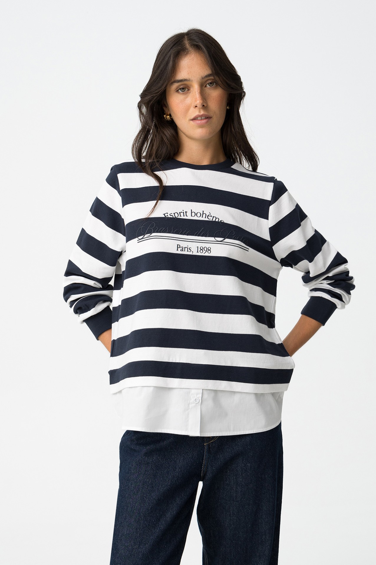 Camisola Estampada Combinada