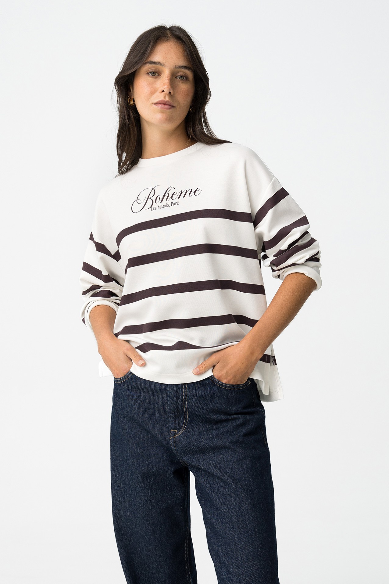 Striped Printed Sweatshirt