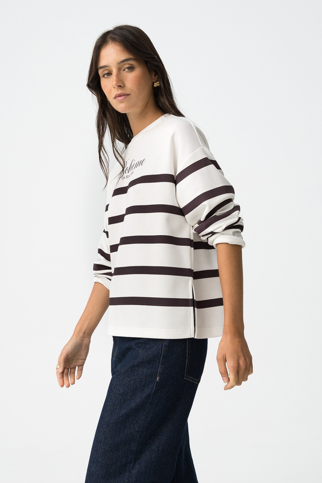 Striped Printed Sweatshirt