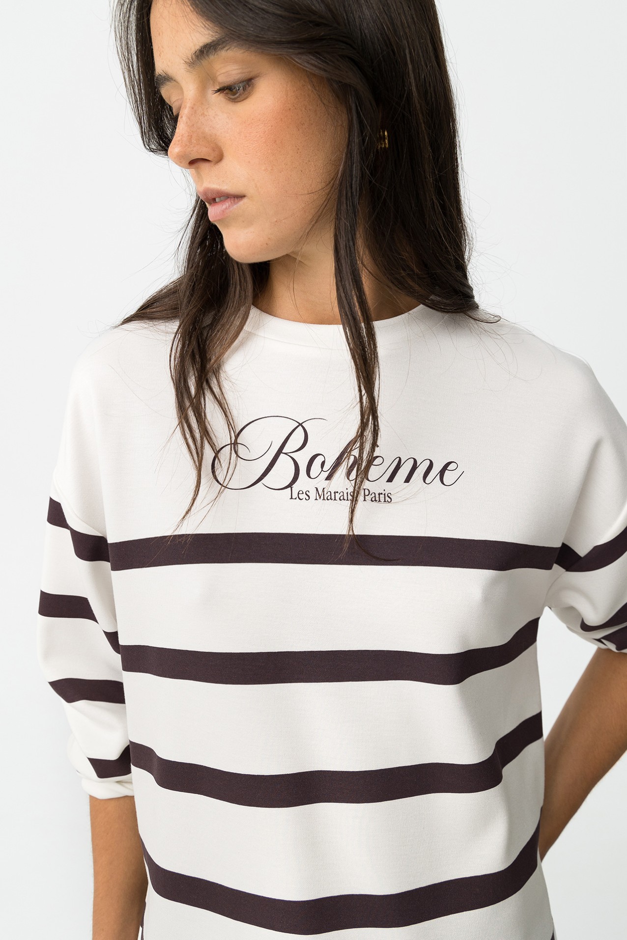 Striped Printed Sweatshirt