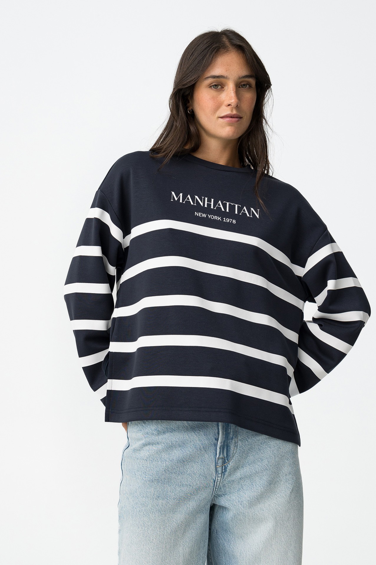 Striped Printed Sweatshirt