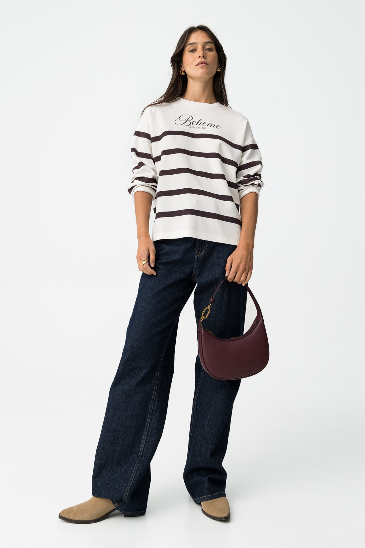 Striped Printed Sweatshirt