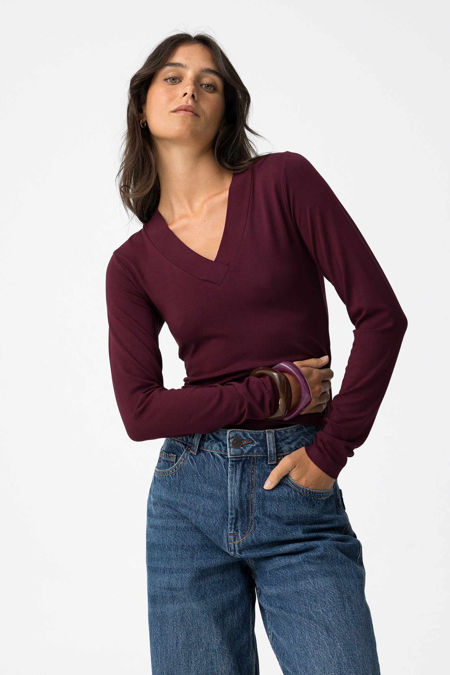 T-shirt Super Slim Decote V