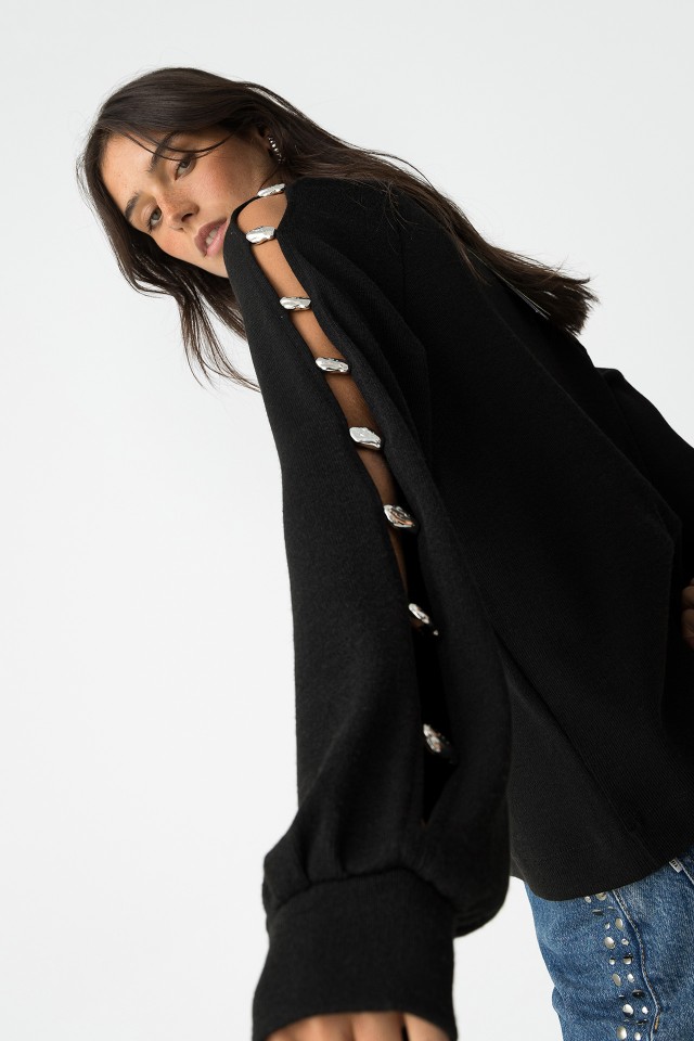 T-shirt com Missangas Metlicas