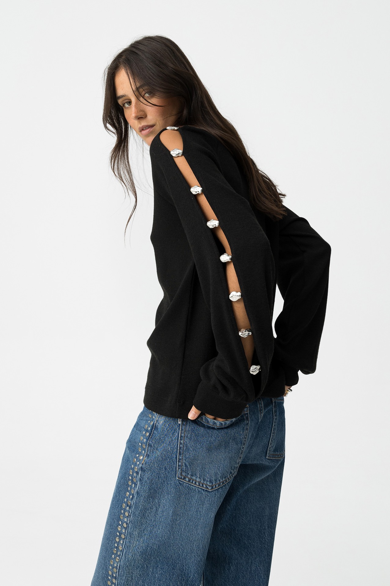 T-shirt com Missangas Metlicas