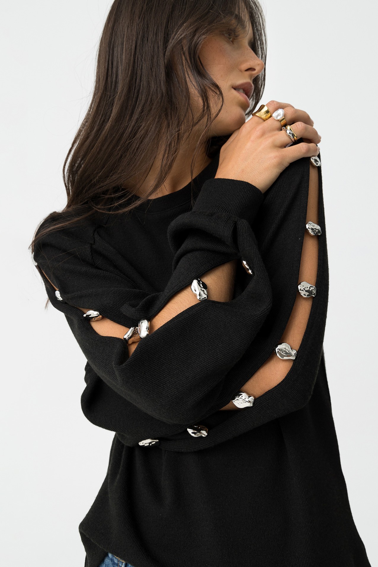 T-shirt com Missangas Metlicas