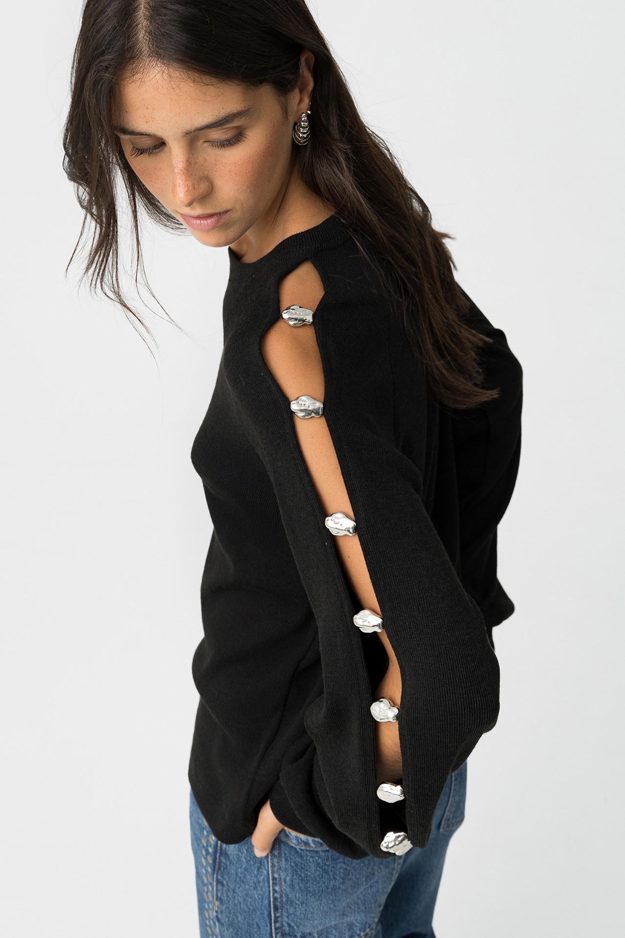 T-shirt com Missangas Metlicas