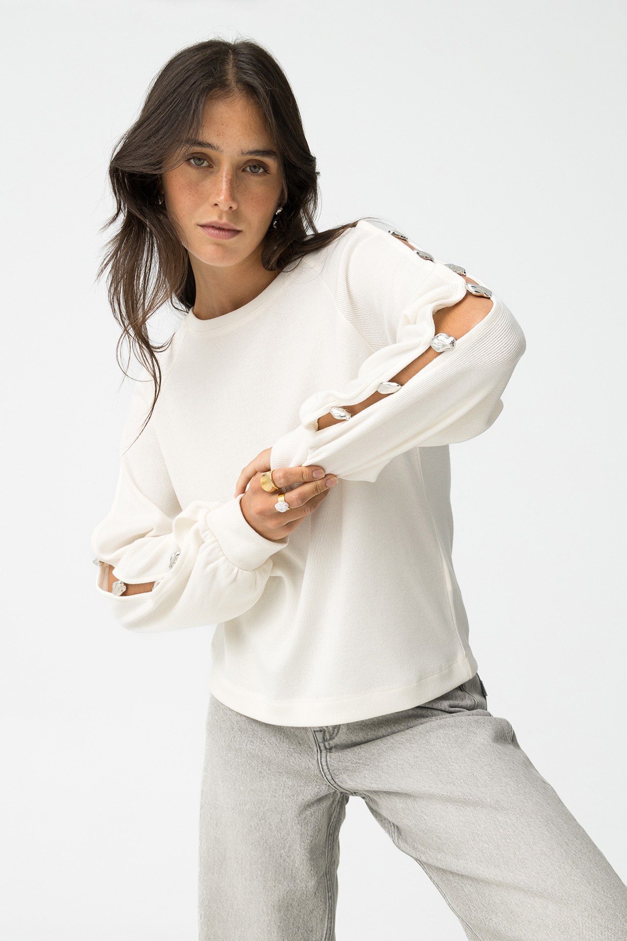 T-shirt com Missangas Metlicas