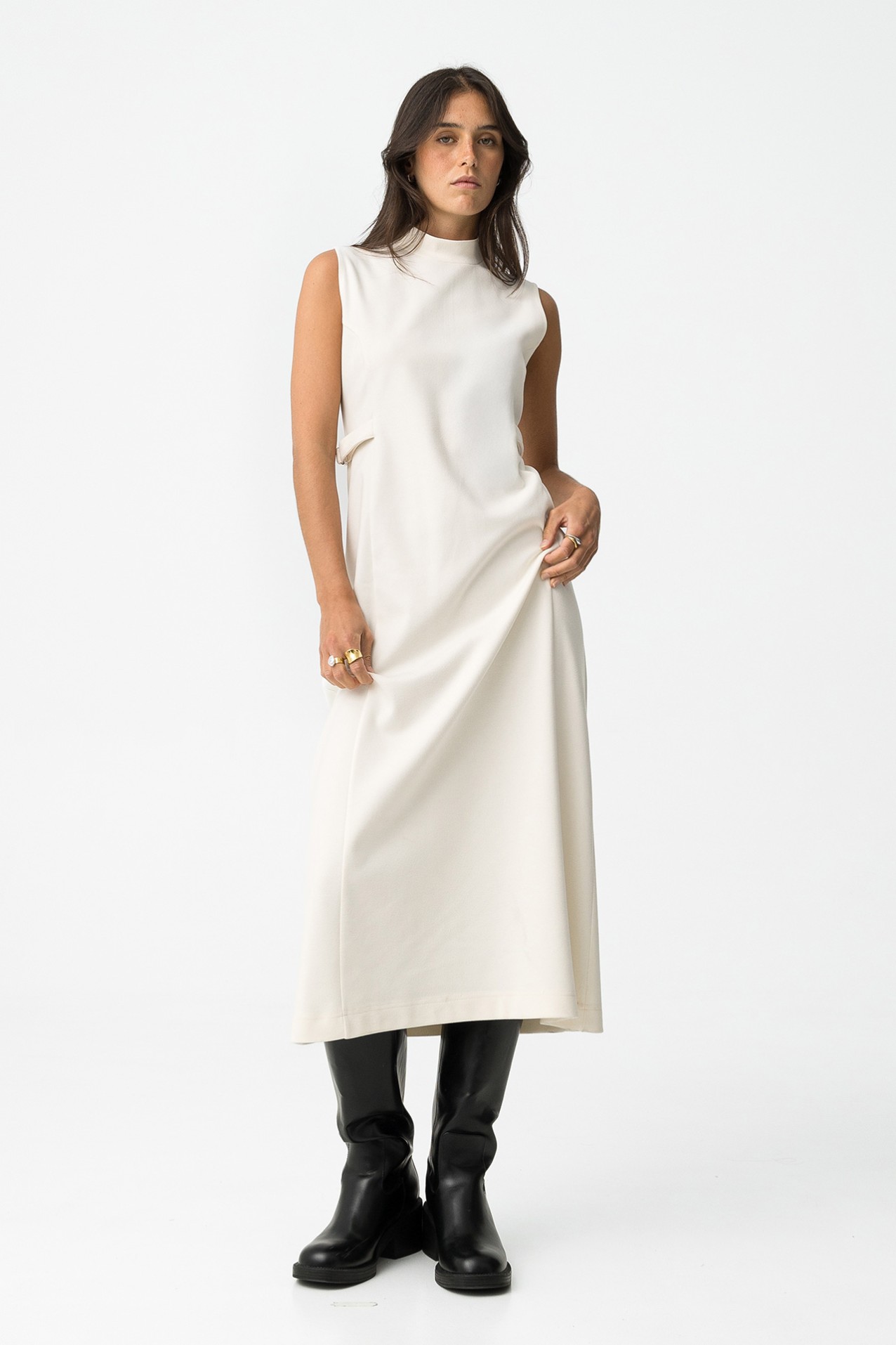 Dress with Decorative Straps