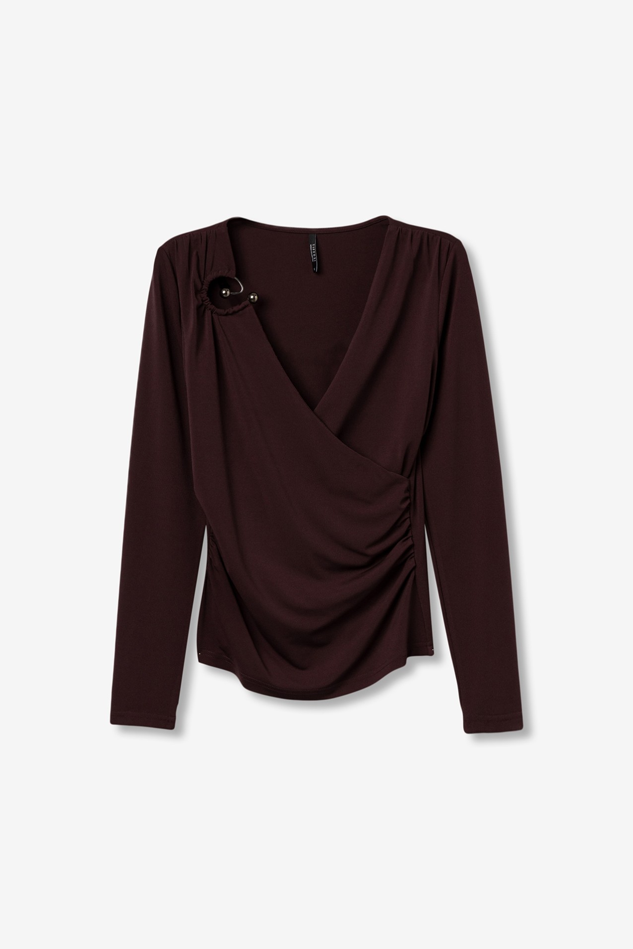 T-shirt Slim com Drapeado Frontal